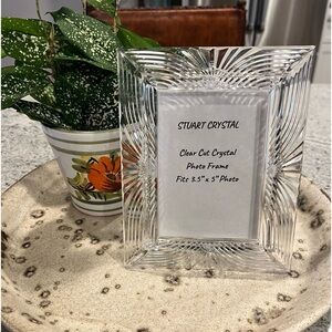 Vintage Stuart Crystal Photo Picture Frame Clear Cut Crystal - Heavy